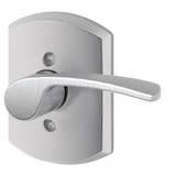 Schlage Merano Right Handed Non-Turning One-Sided Dummy Door Lever with Decorative Greenwich Trim
