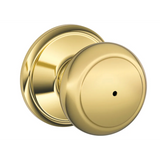 Schlage Residential F40 - Privacy Lock - Andover Knob, 16080 Latch and 10027 Strike-Alden Rose