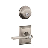 Schlage Latitude Single Cylinder Keyed Entry Door Lever Set and Deadbolt Combo with Addison Rose