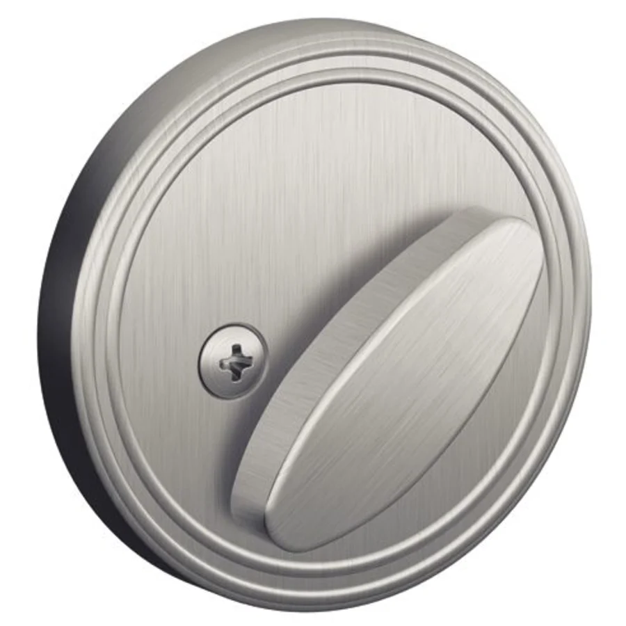 Schlage B81619 One-Sided Deadbolt with Exterior Plate Satin Nickel