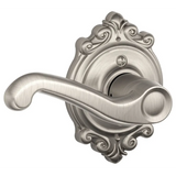 Schlage Flair Left Handed Non-Turning One-Sided Dummy Door Lever with Decorative Brookshire Trim