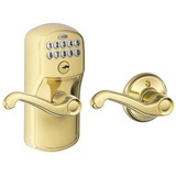 Schlage Residential FE575 - Plymouth Keypad Entry Auto-Lock Set with Flair Lever