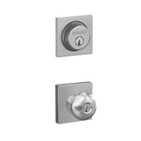 Schlage Plymouth Single Cylinder Keyed Entry Door Knob Set and Collins Deadbolt Combo with Collins Rose