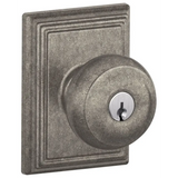 Schlage Residential F51A - Entry Lock - Georgian Knob, C Keyway with 16211 Latch and 10063 Strike - Addison Rose