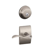 Schlage Accent Single Cylinder Keyed Entry Door Lever Set and Deadbolt Combo with Century Rose