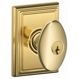 Schlage Siena Keyed Entry Single Cylinder Door Knob Set with Decorative Addison Trim