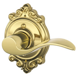 Schlage Accent Right Handed Non-Turning One-Sided Dummy Door Lever with Decorative Brookshire Trim