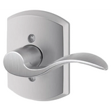 Schlage Accent Right Handed Non-Turning One-Sided Dummy Door Lever with Decorative Greenwich Trim
