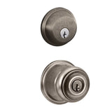 Schlage Georgian Single Cylinder Keyed Entry Door Knob Set and Deadbolt Combo