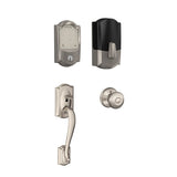 Schlage Encode WiFi Enabled Electronic Keypad Deadbolt with Camelot Entry Handleset and Georgian Knob