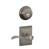 Schlage Accent Single Cylinder Keyed Entry Door Lever Set and Deadbolt Combo with Addison Rose