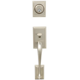 Schlage Double Cylinder Addison Handleset with Plymouth Interior Knob from the F-Series