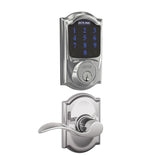 Schlage Connect Camelot Touchscreen Electronic Deadbolt with Z-Wave Plus Technology and Passage Accent Lever and Decorative Camelot Trim