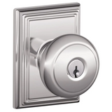 Schlage Andover Keyed Entry Panic Proof Door Knob Set with Decorative Addison Trim