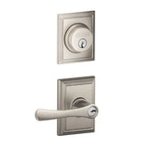 Schlage Avila Single Cylinder Keyed Entry Door Lever Set and Addison Deadbolt Combo with Addison Rose