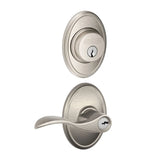 Schlage Accent Single Cylinder Keyed Entry Door Lever Set and Wakefield Deadbolt Combo with Wakefield Rose