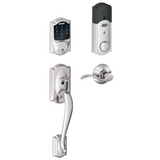 Schlage Connect Camelot Touchscreen Handleset with Accent Lever and Built-in Alarm - Right Handed