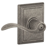 Schlage Accent Privacy Door Lever Set with Decorative Addison Trim