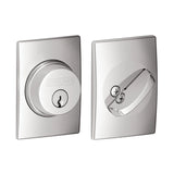 Schlage Residential B60 - Single Cylinder Keyed Entry Grade 1 Deadbolt with Decorative Century Rose