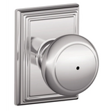 Schlage Residential F40 - Privacy Lock - Andover Knob, 16080 Latch and 10027 Strike - Addison Trim