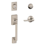 Schlage Century Double Cylinder Handleset with Latitude Interior Lever from the F-Series
