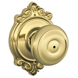 Schlage Residential F40 - Privacy Lock - Georgian Knob, 16080 Latch and 10027 Strike - Brookshire Trim