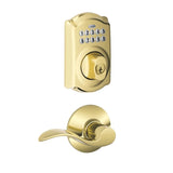 Schlage Camelot Single Cylinder Electronic Keypad Deadbolt with Passage Accent Lever