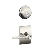 Schlage Latitude Single Cylinder Keyed Entry Door Lever Set and Deadbolt Combo with Century Rose