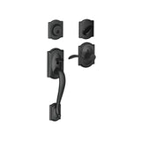 Schlage Camelot Left Handed Sectional Single Cylinder Keyed Entry Handleset with Accent Lever with Decorative Camelot Trim