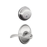 Schlage Accent Single Cylinder Keyed Entry Door Lever Set and Deadbolt Combo with Wakefield Rose