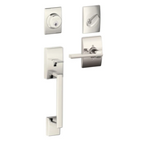 Schlage Century Sectional Single Cylinder Keyed Entry Handleset with Latitude Lever and Decorative Century Trim