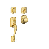 Schlage Camelot Sectional Single Cylinder Keyed Entry Handleset with Plymouth Knob with Decorative Camelot Trim