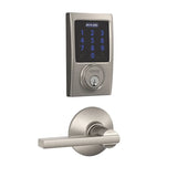 Schlage Connect Century Touchscreen Electronic Deadbolt with Z-Wave Plus Technology and Passage Latitude Lever