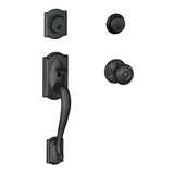 Schlage Camelot Double Cylinder Handleset with Georgian Interior Knob from the F-Series