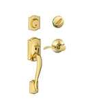 Schlage Camelot Right Handed Sectional Single Cylinder Keyed Entry Handleset with Accent Lever