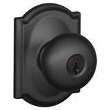 Schlage Residential F51A - Entry Lock - Plymouth Knob, C Keyway with 16211 Latch and 10063 Strike - Camelot Rose