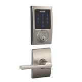 Schlage Connect Century Touchscreen Electronic Deadbolt with Z-Wave Plus Technology and Passage Latitude Lever and Decorative Century Trim
