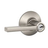 Schlage Latitude Single Cylinder Keyed Entry Storeroom Door Lever Set with Decorative Plymouth Rose