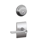 Schlage Latitude Single Cylinder Keyed Entry Door Lever Set and Deadbolt Combo with Century Rose