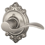 Schlage Accent Right Handed Non-Turning One-Sided Dummy Door Lever with Decorative Brookshire Trim