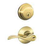 Schlage Accent Single Cylinder Keyed Entry Door Lever Set and Deadbolt Combo