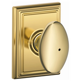 Schlage Residential F10 - Siena Knob Passage Lock with 16080 Latch and 10027 Strike - Addison Rose