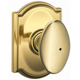 Schlage Residential F40 - Privacy Lock - Siena Knob, 16080 Latch and 10027 Strike-Wakefield Rose