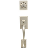 Schlage Accent Right Handed Double Cylinder Keyed Entry Handleset with Addison Rose from the F-Series