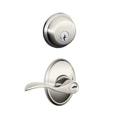 Schlage Accent Single Cylinder Keyed Entry Door Lever Set and Deadbolt Combo with Wakefield Rose