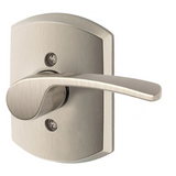 Schlage Merano Right Handed Non-Turning One-Sided Dummy Door Lever with Decorative Greenwich Trim