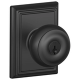 Schlage Residential F51A - Entry Lock - Georgian Knob, C Keyway with 16211 Latch and 10063 Strike - Addison Rose