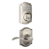 Schlage Camelot Single Cylinder Electronic Keypad Deadbolt with Passage Accent Lever and Decorative Camelot Trim