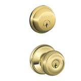 Schlage Georgian Single Cylinder Keyed Entry Door Knob Set and Deadbolt Combo