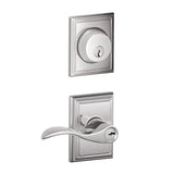 Schlage Accent Single Cylinder Keyed Entry Door Lever Set and Addison Deadbolt Combo with Addison Rose